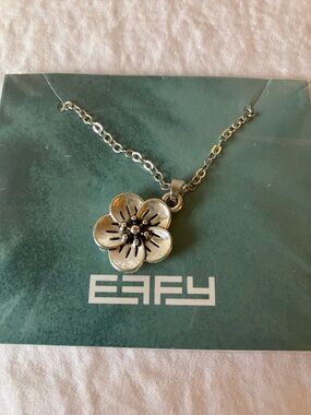 Effy Silver Floral Pendant Necklace - Silver Bloom